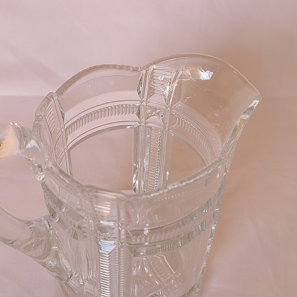 Antique Duncan & Sons Cryptic Zipper Nova Scotia Ribbon Stars Pitcher Sugar Set - Picture 3 of 11